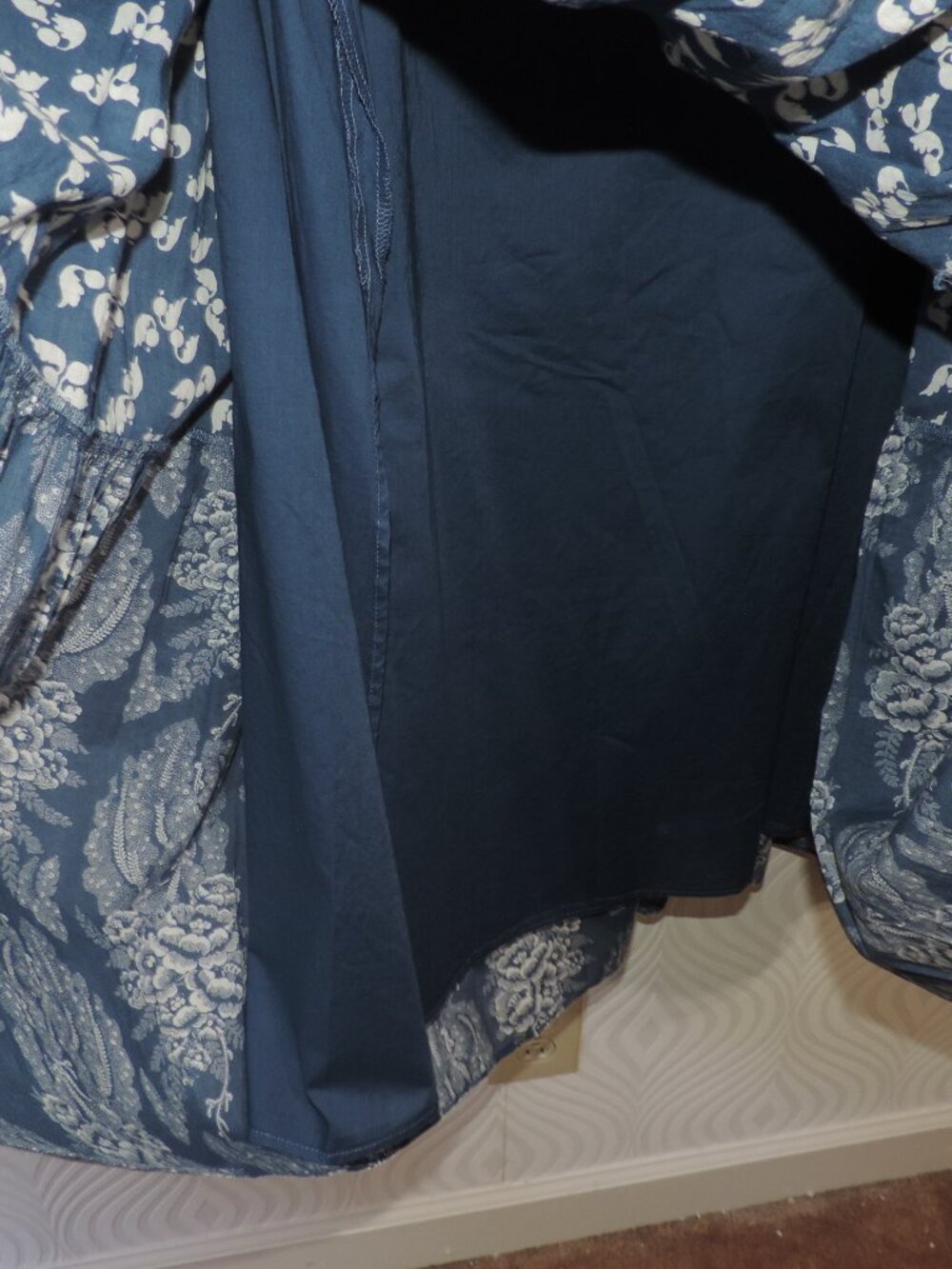 New RALPH LAUREN Patchwork Floral Voile Tiered Skirt sz 16 NWT Blue and Cream - Picture 8 of 16